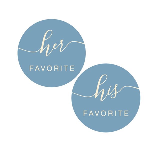 His Her Wedding Favor Stickers | His Her Favorite Sticker | His Her Favor Label | His Favorite | Her Favorite| His Her Favorite Stickers