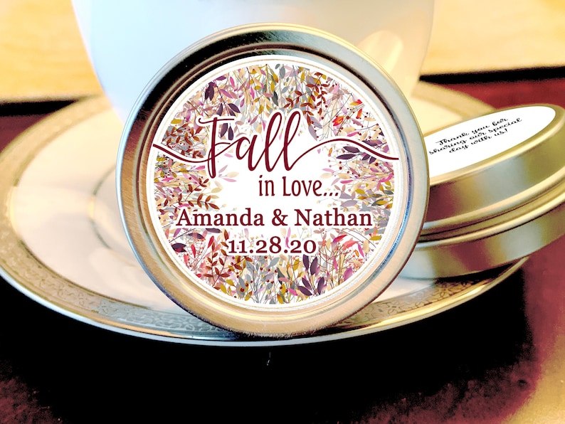 Fall Wedding Favors Fall in Love Bridal Shower Fall Wedding Mint Favors Wedding Favors for Guests Thank you Mint Wedding Favor