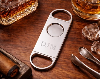 Personalized Cigar Cutter - Groomsman Gifts - Best Man Gift - Gift for Dad - Cigar Cutters - Silver Cigar Cutter