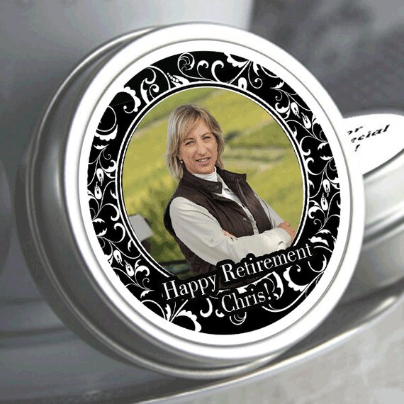 12 Photo Op Custom Color Retirement Mint Tins - - RetireMints - Retirement Favors - Retirement Decor - Retirement Mints - Ornate Design Il_570xn