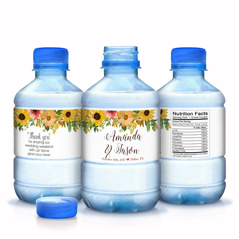 Wedding Water Bottle Labels Custom Water Bottle Labels 30 Wedding Water Labels 30 Waterproof Bottle Labels Fall Wedding Favors