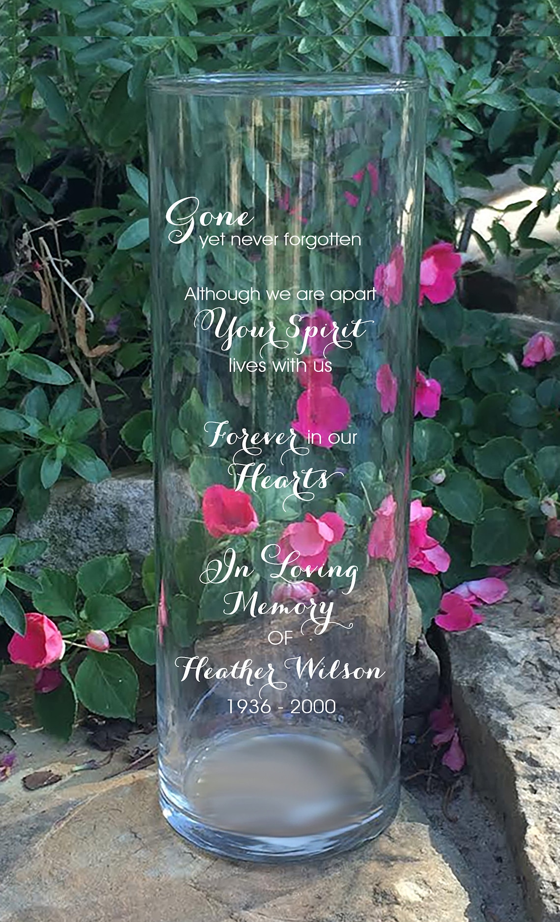 Personalized Floating Memorial Vase in Loving Memory Custom Etsy