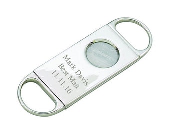 Personalized Cigar Cutter - Groomsman Gifts - Best Man Gift - Gift for Dad - Cigar Cutters - Silver Cigar Cutter