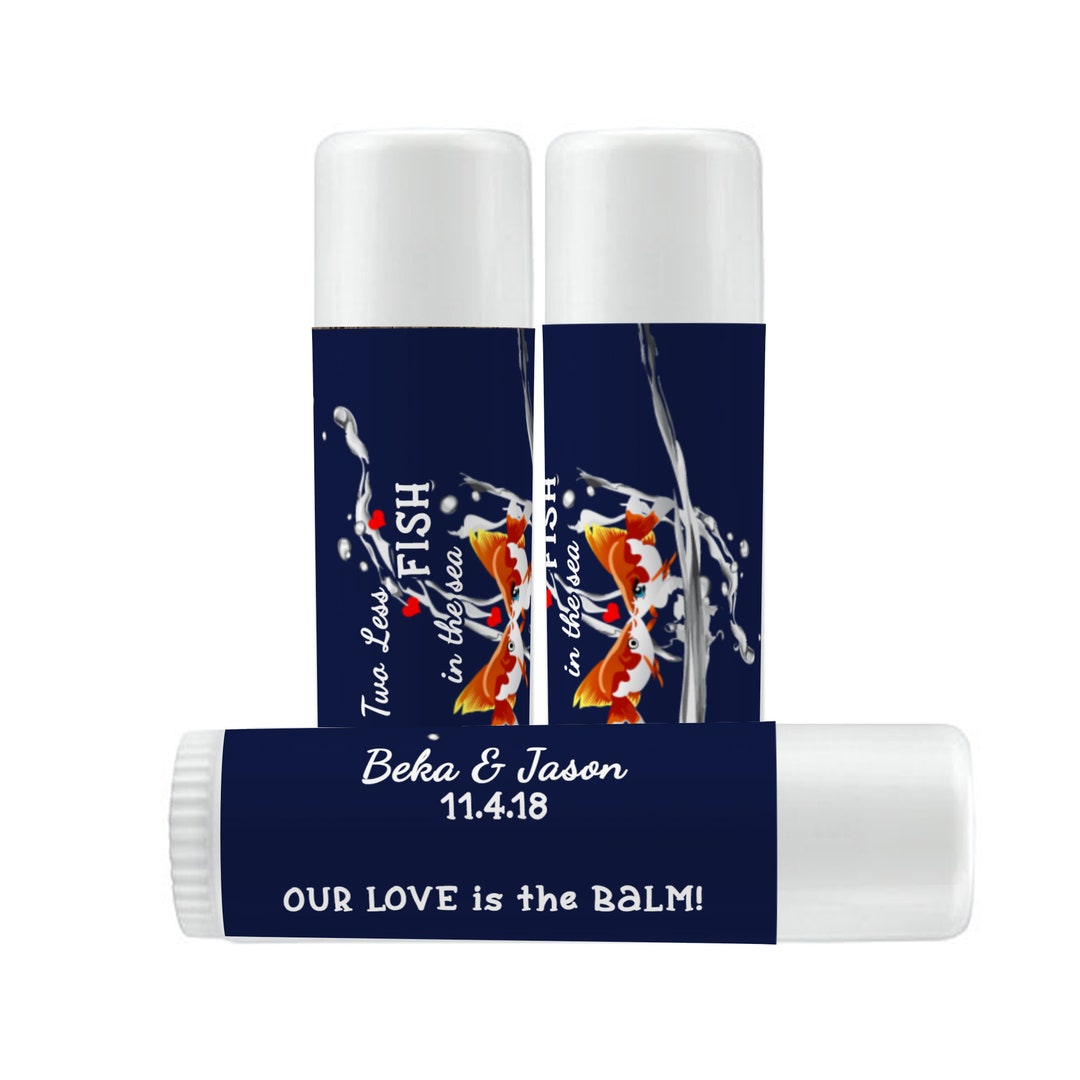 Lip Balm Labels Personalized Lip Balm Labels Two Less Fish Etsy