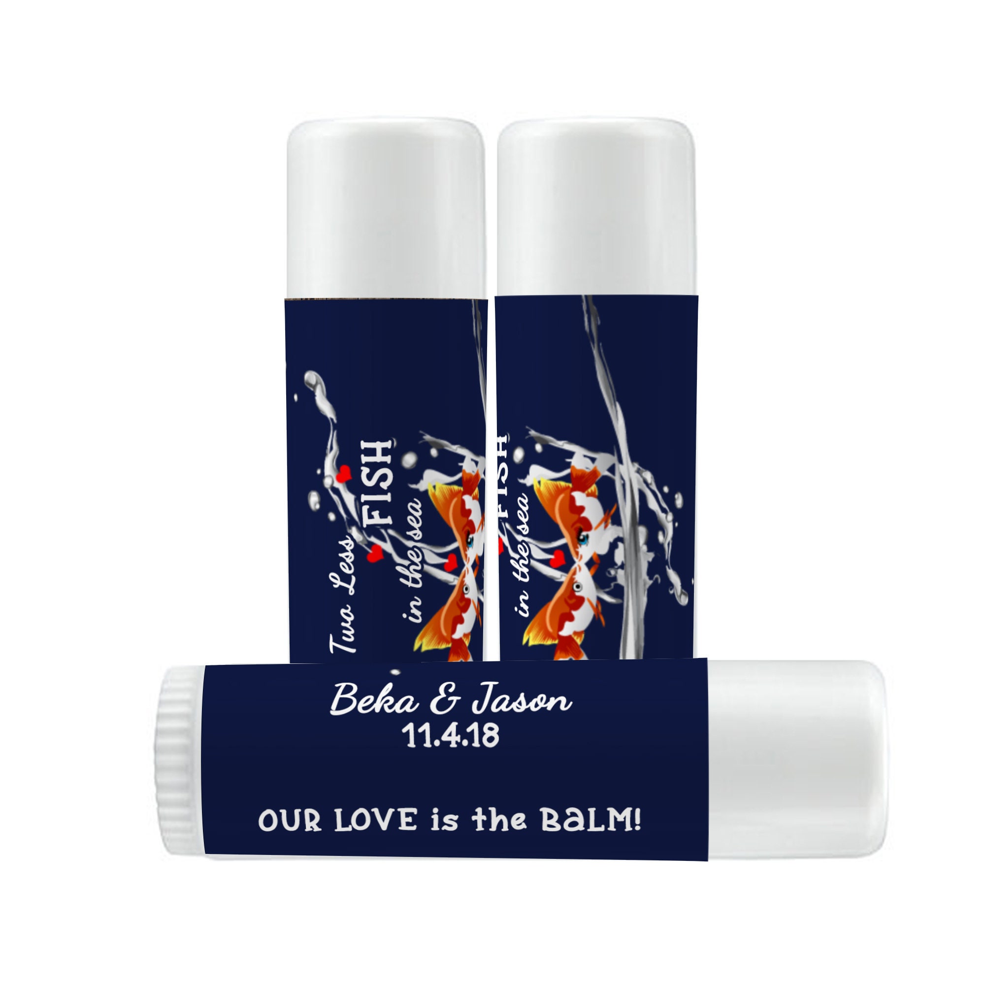 Lip Balm Labels Personalized Lip Balm Labels Two Less Fish Etsy