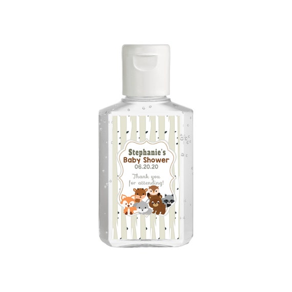 Purell hand sanitizer labels 2 oz. size bottle - Baby Shower Labels - Woodland Animals Baby Shower - Baby Shower Decor - Sanitizer Labels Il_570xn