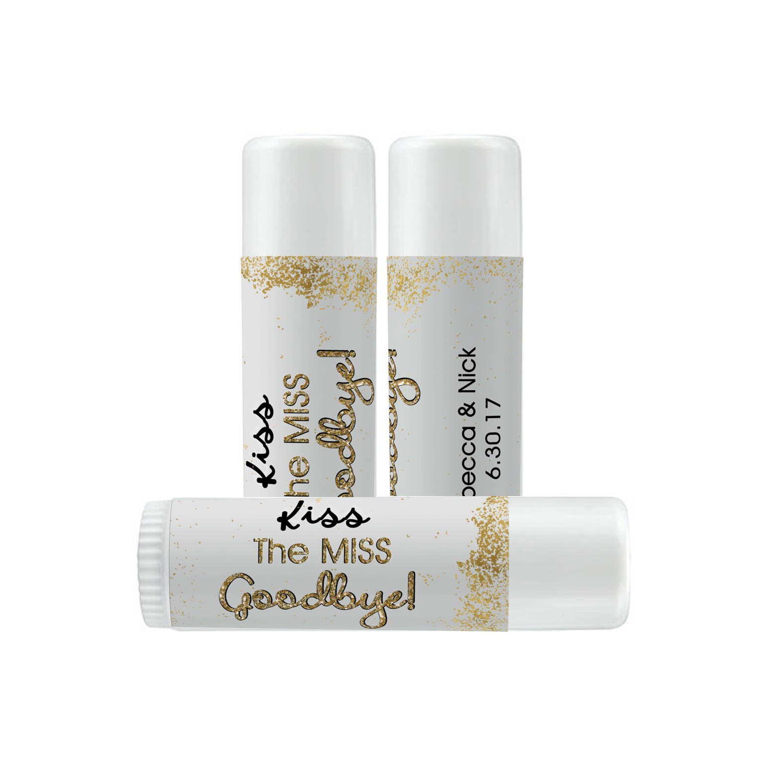 Kiss the Miss Goodbye Personalized Lip Balm Labels - 1 Sheet ...