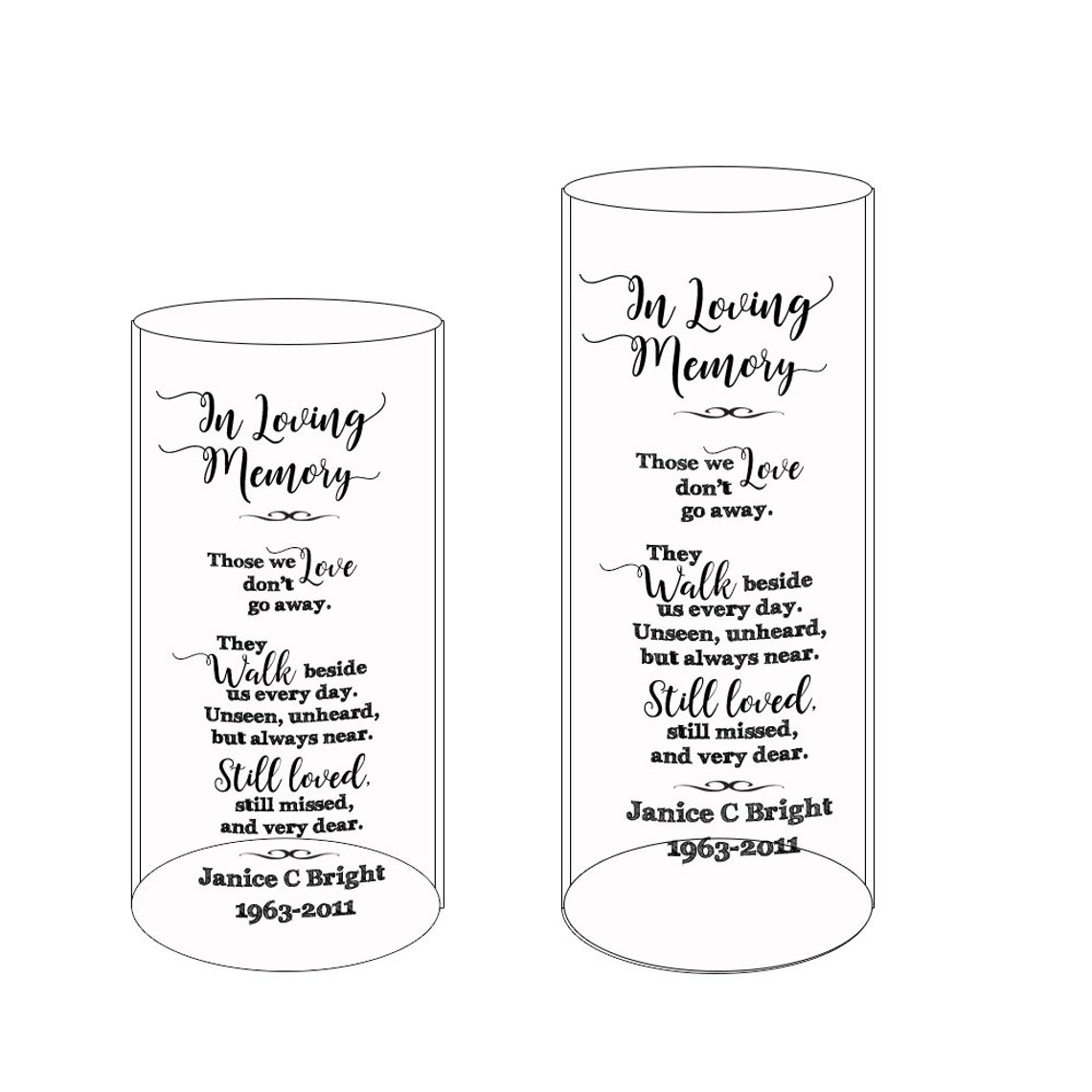 Personalized Memorial Vases in Loving Memory Vase floating Etsy