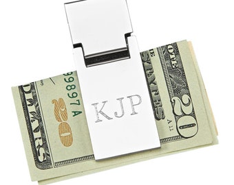 Personalized Silver Money Clip - Groomsman Gifts - Best Man Gift - Gift for Dad - Personalized Money Clip - Spring Loaded Money Clip