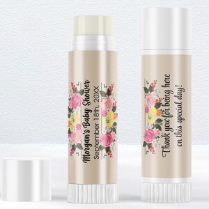 Printed Mixed Bouquet Lip Balm Labels for Weddings, Showers and Parties - Set of 12 Custom Labels for Favors & Gifts