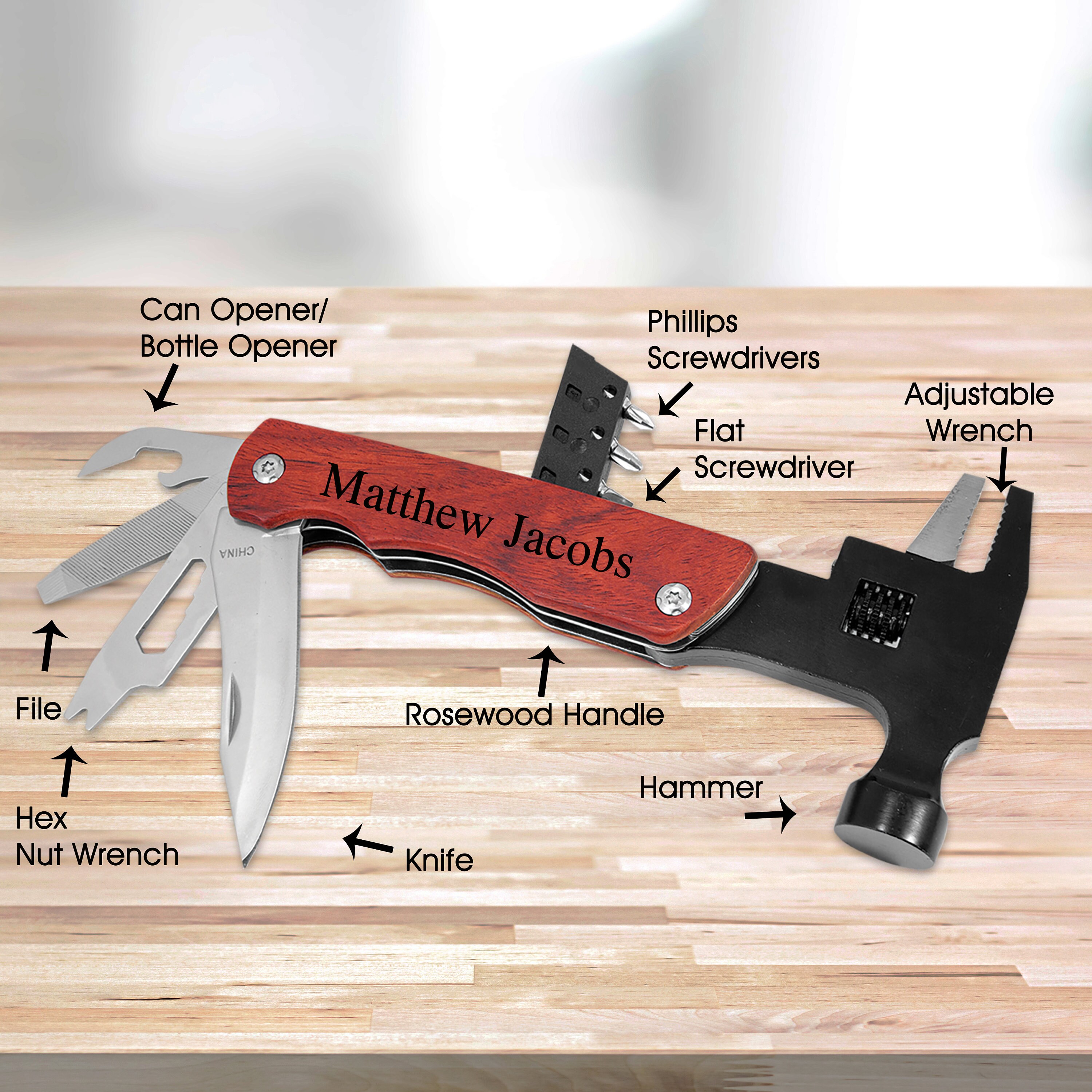 Personalized Hammer Shaped MultiTool Personalized MultiTool Groomsman Gift Best Man Gift
