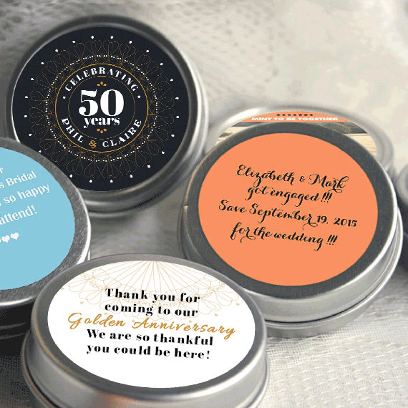 50th Anniversary Mint Tin Favors 50th Anniversary Favors Etsy