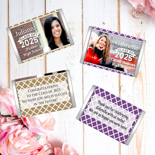 Personalized Graduation Miniature Candy Bar Wrappers | Photo Labels