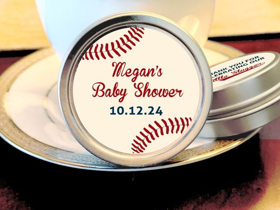 Personalized Baseball Baby Shower Mint Tins | Party Favors