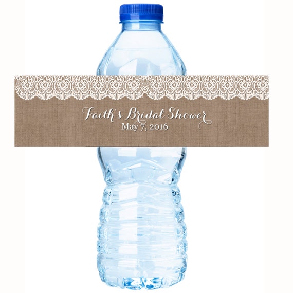 25 Burlap and Lace Bridal Shower Water Bottle Labels - Rustic Burlap Bridal Shower Bottle Label - Country Bridal Shower Label- Wedding Decor Il_570xn