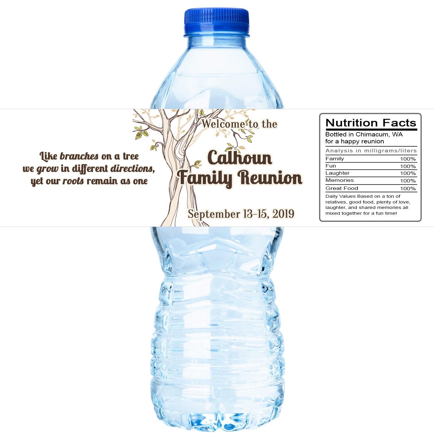 Family Reunion Water Bottle Labels DIY water bottle templates Etsy