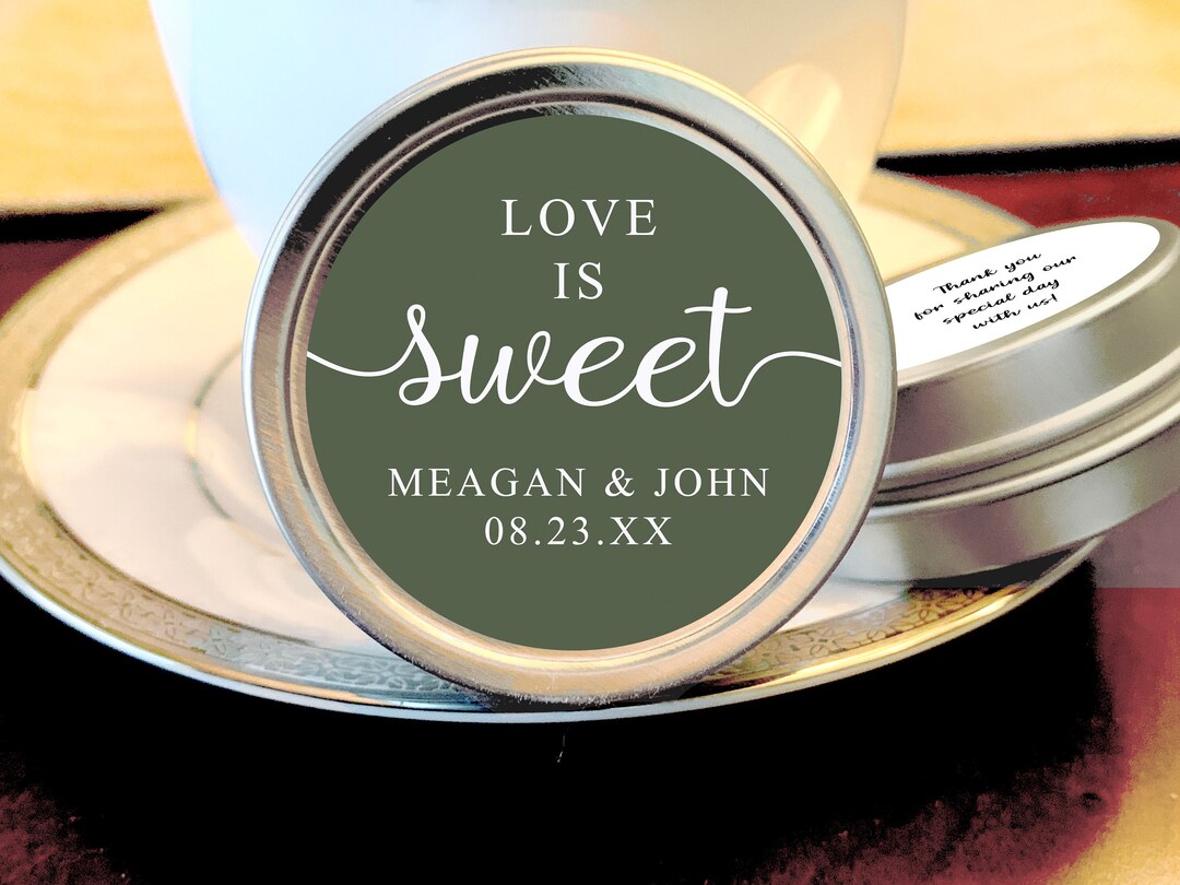 Mint Tin Wedding Favors Love is Sweet Mint Favors Custom Text, Fonts