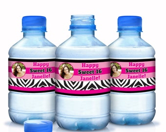 Free printable zebra water bottle labels