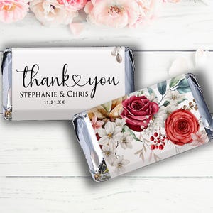 Personalized Miniature & Nugget Chocolate Wedding Favors: Autumn Rose