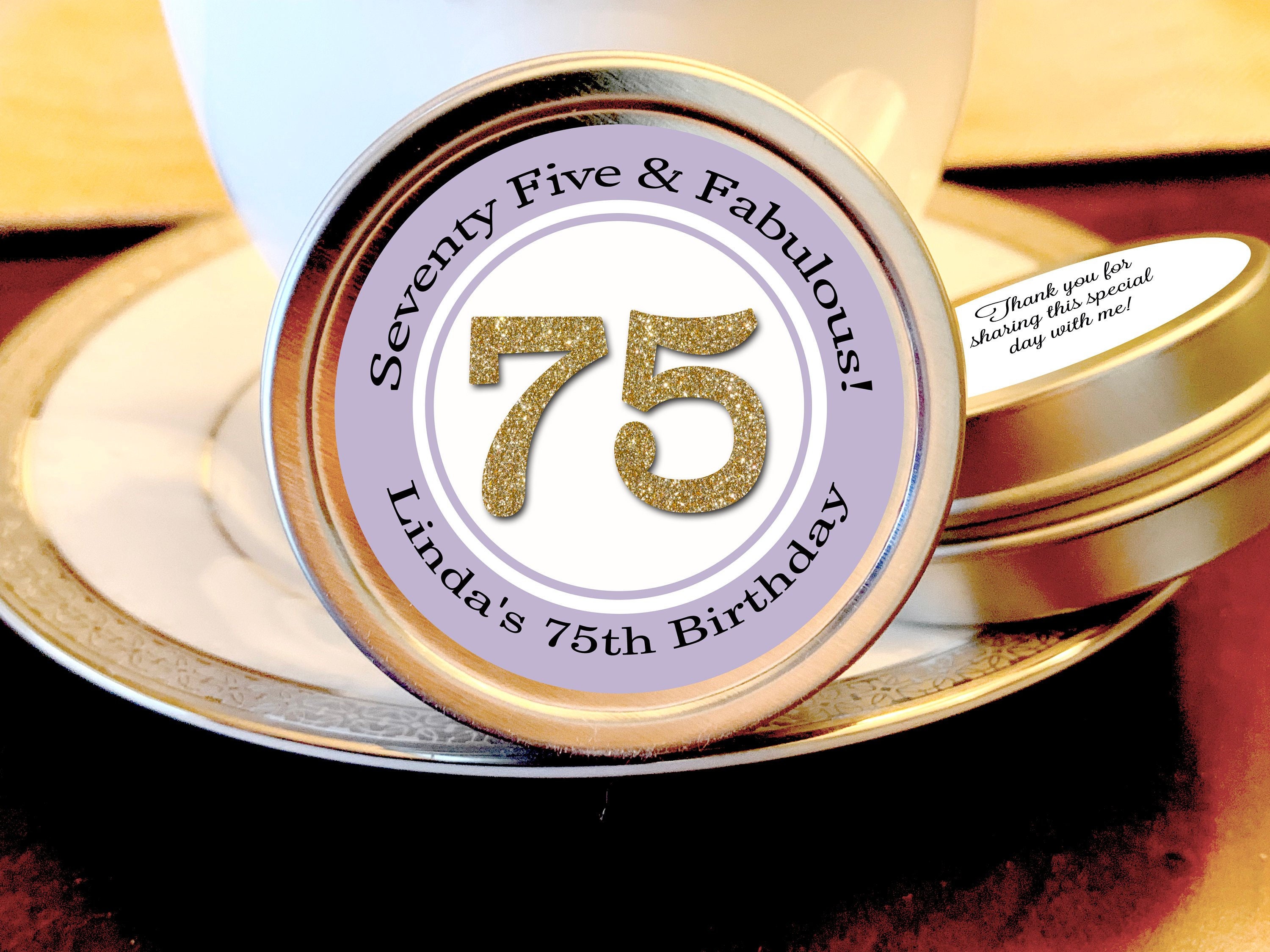75th Birthday Mint Tin Party Favors Birthday Party Supplies