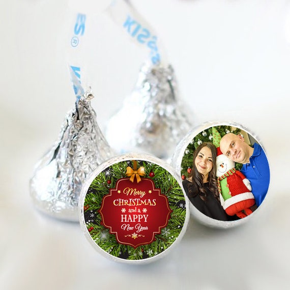 Eat Drink and be Merry 108 Christmas Hershey Kiss Stickers 