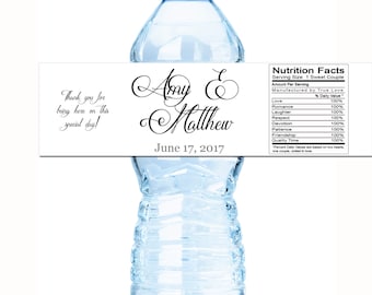Personalized Wedding Water Bottle Labels | Waterproof, Peel and Stick