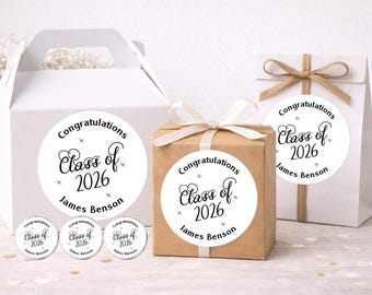 Graduation Stickers Personalized Candy Labels Party Favors Class 2026 Custom Graduation Decor