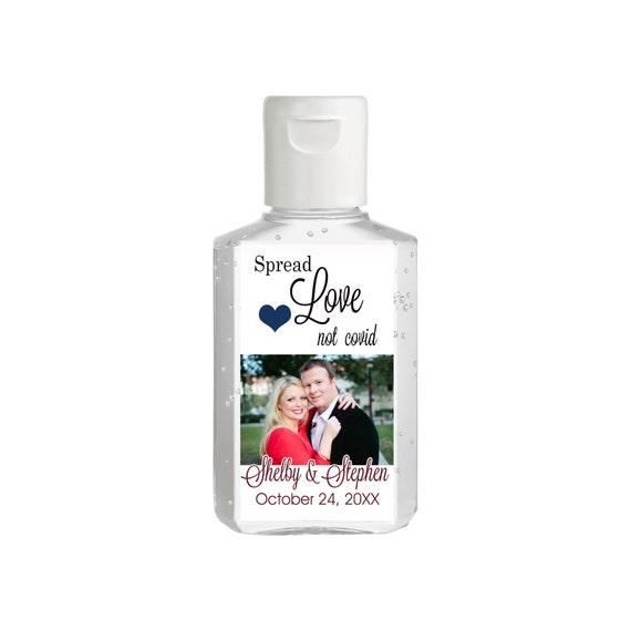 Purell 1oz /& 2oz Labels Hand Sanitizer Label Spread Love Personalized Wedding Favor Stickers HSL05