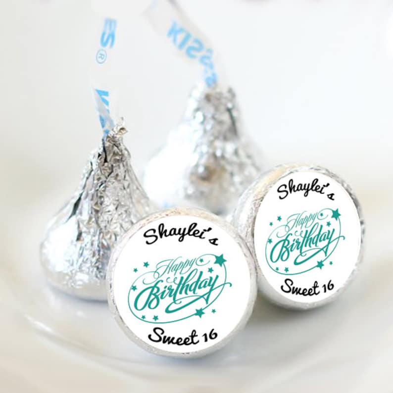 Hershey kiss sweet 16 labels