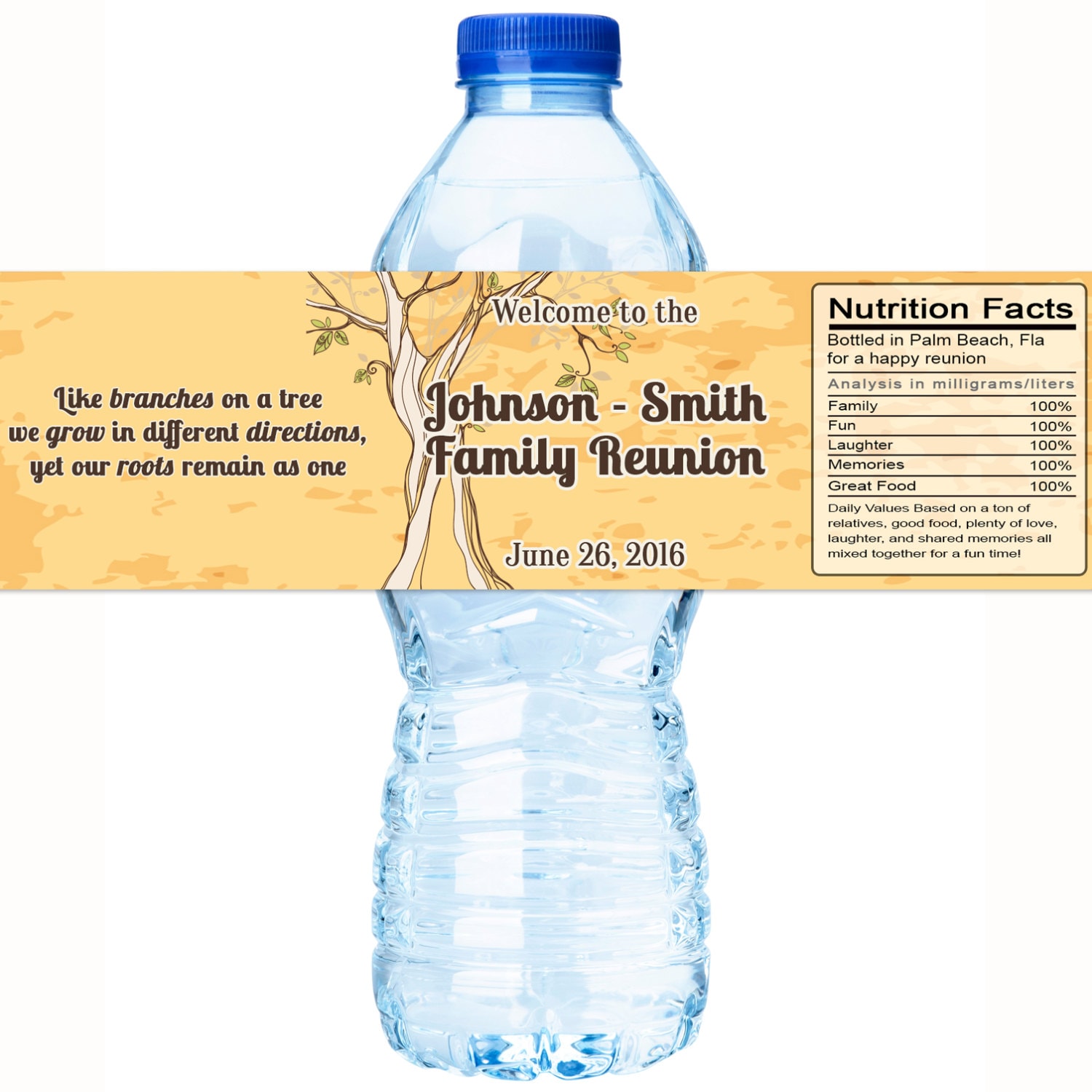 Family Reunion Water Bottle Labels Family Reunion Favors Reunion
