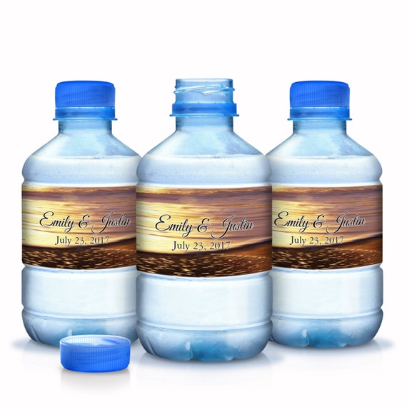 Personalized Beach Themed Wedding Water Bottle Labels Nautical