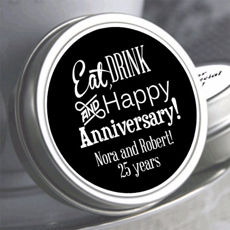 Eat Drink and Happy Anniversary Favors Anniversary Mints | Etsy