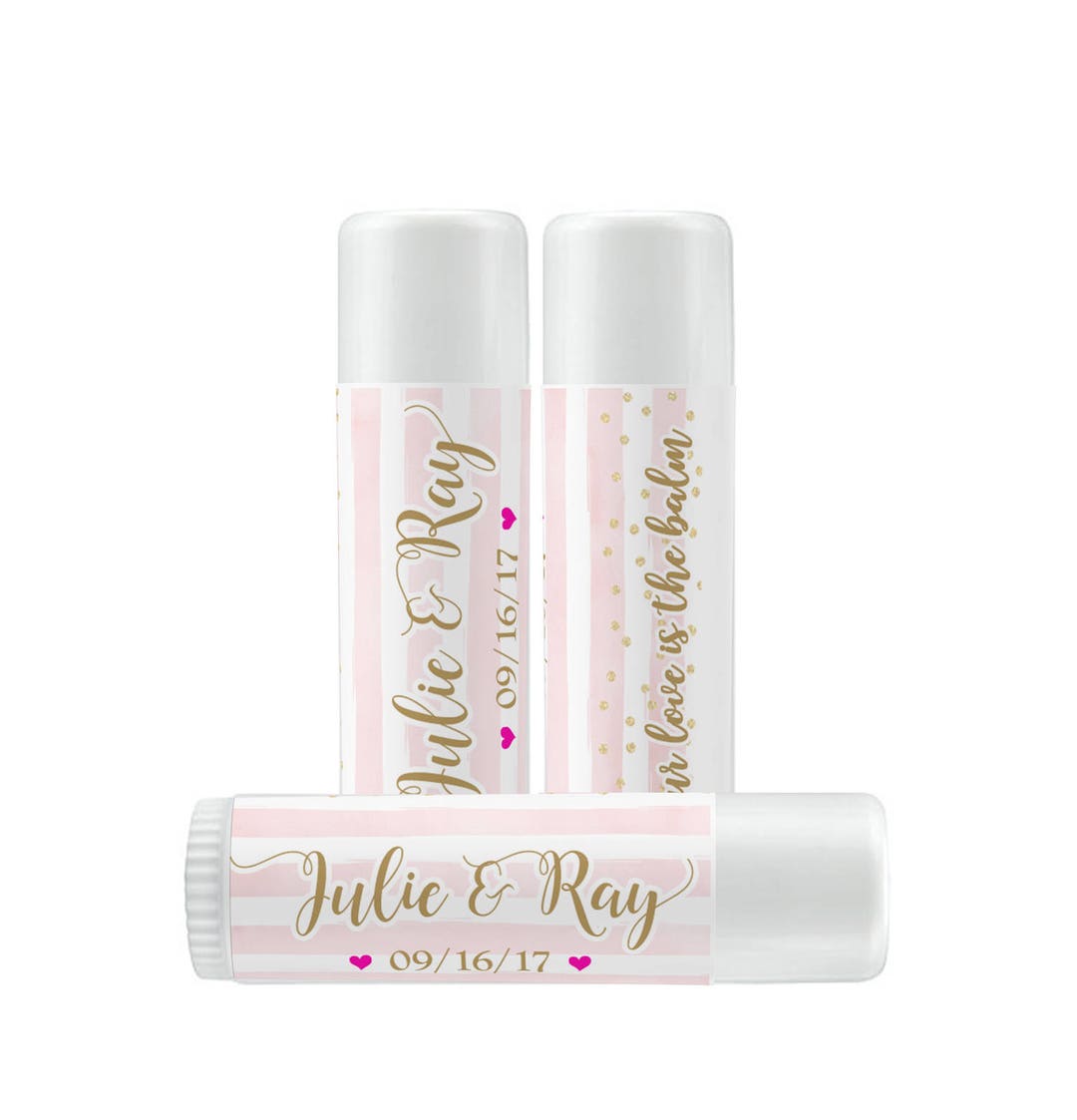 Lip Balm Labels Personalized Lip Balm Labels Pink and Gold Lip Balm
