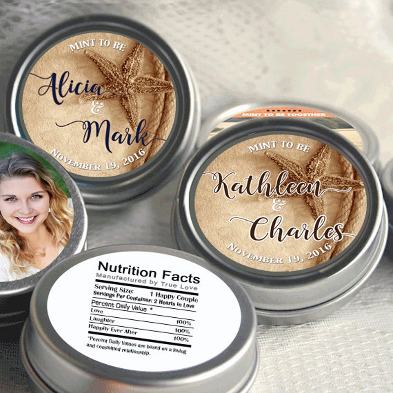 Wedding Mint Tins Favors Beach Wedding Favors Starfish Decor Starfish Mints Starfish Wedding Favors Mint To Be Wedding Favors