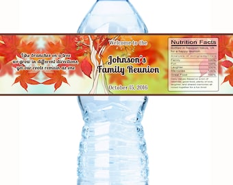 30 Family Reunion Water Bottle Labels, Family Reunion Favors,Reunion Favors, Family Tree, Reunion Decor, Reunion Party Favors, Reunion Favor