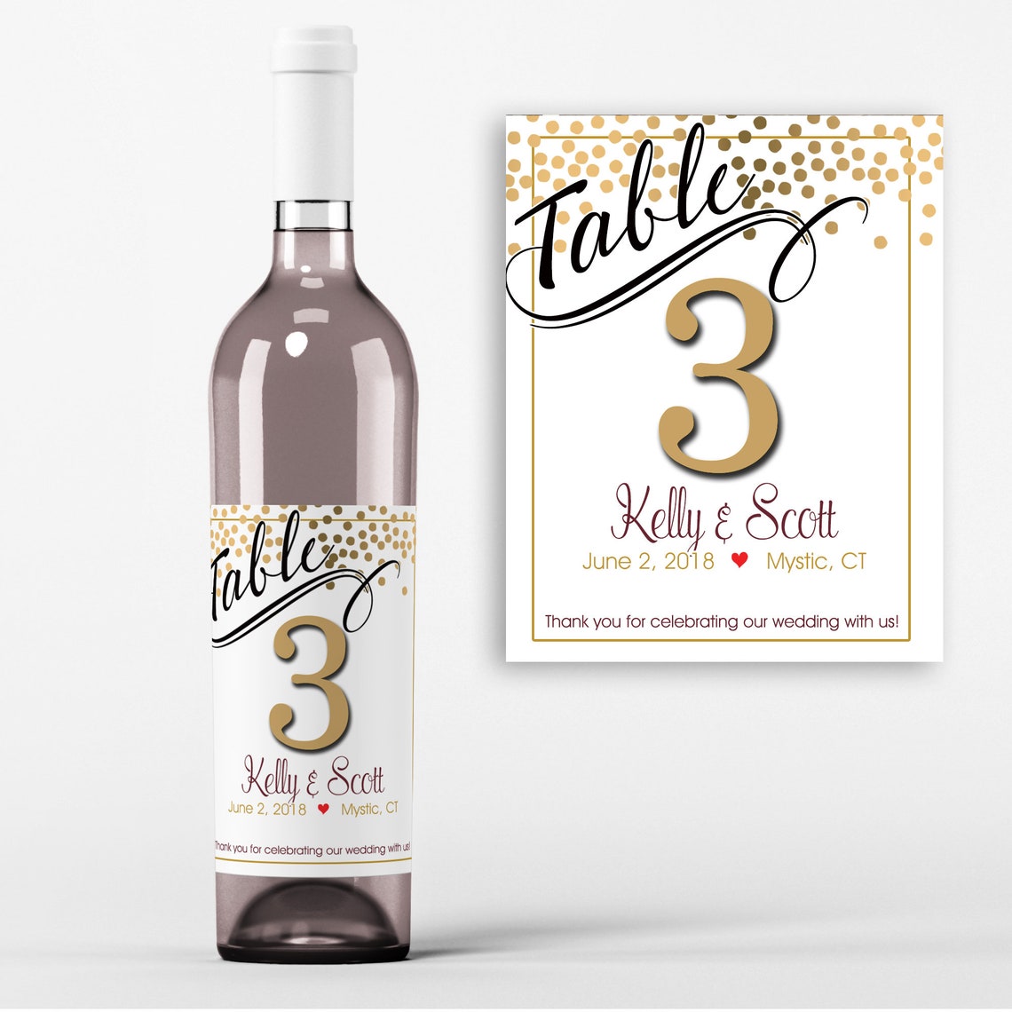 Personalized Table Number Wine Labels Wedding Wine Favors Etsy