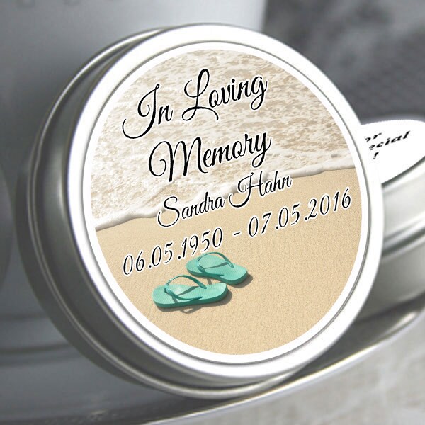 12 Personalized Memorial Mint Tin Favors Memorial Book with Roses Memorial Mints In Loving Memory