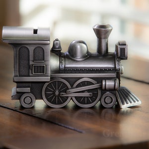 Personalized Train Bank Ring Bearer Gift Child's Gift Train Will you be our Ring Bearer Train Bank Pewter Train Bank image 2