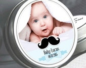 My Little Man Mustache Baby Shower Photo Mint Tin Favors - Baby Shower Favors - 1st Birthday Favors - Photo Mint Tins - Baby Favors Il_170x135