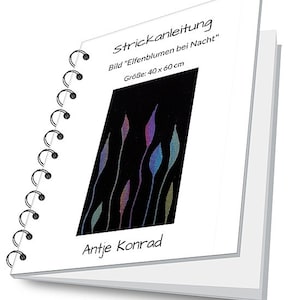Knitting instructions picture &quot;Elf flowers at night&quot;, knit with short rows