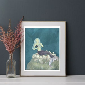 Mermaid printable, whimsical empowerment artwork, bedroom artwork, bedroom prints, livingroom prints, living room artwork