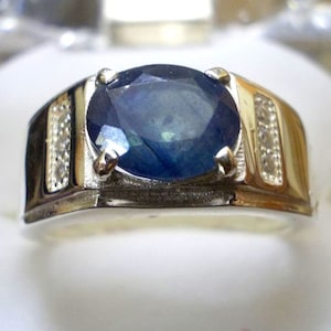 Sapphire Ring Silver Sapphire Men Ring Neelam Stone Ring Etsy It helps in protection from enemies, evil eye, hexing, jealousy etc. etsy