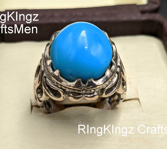 中国古美術・青色宝石風シルバーリング10個セット（1箱）・工芸品