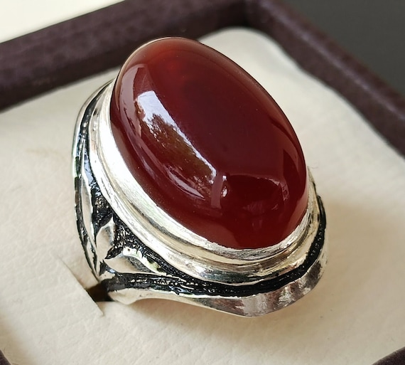 Aqeeq stone ring design for man sale