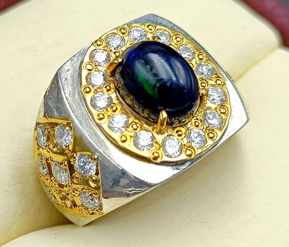 Anello opale hotsell nero uomo