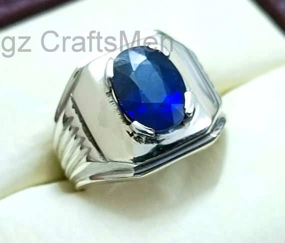 Neelam stone ring cheap design for man