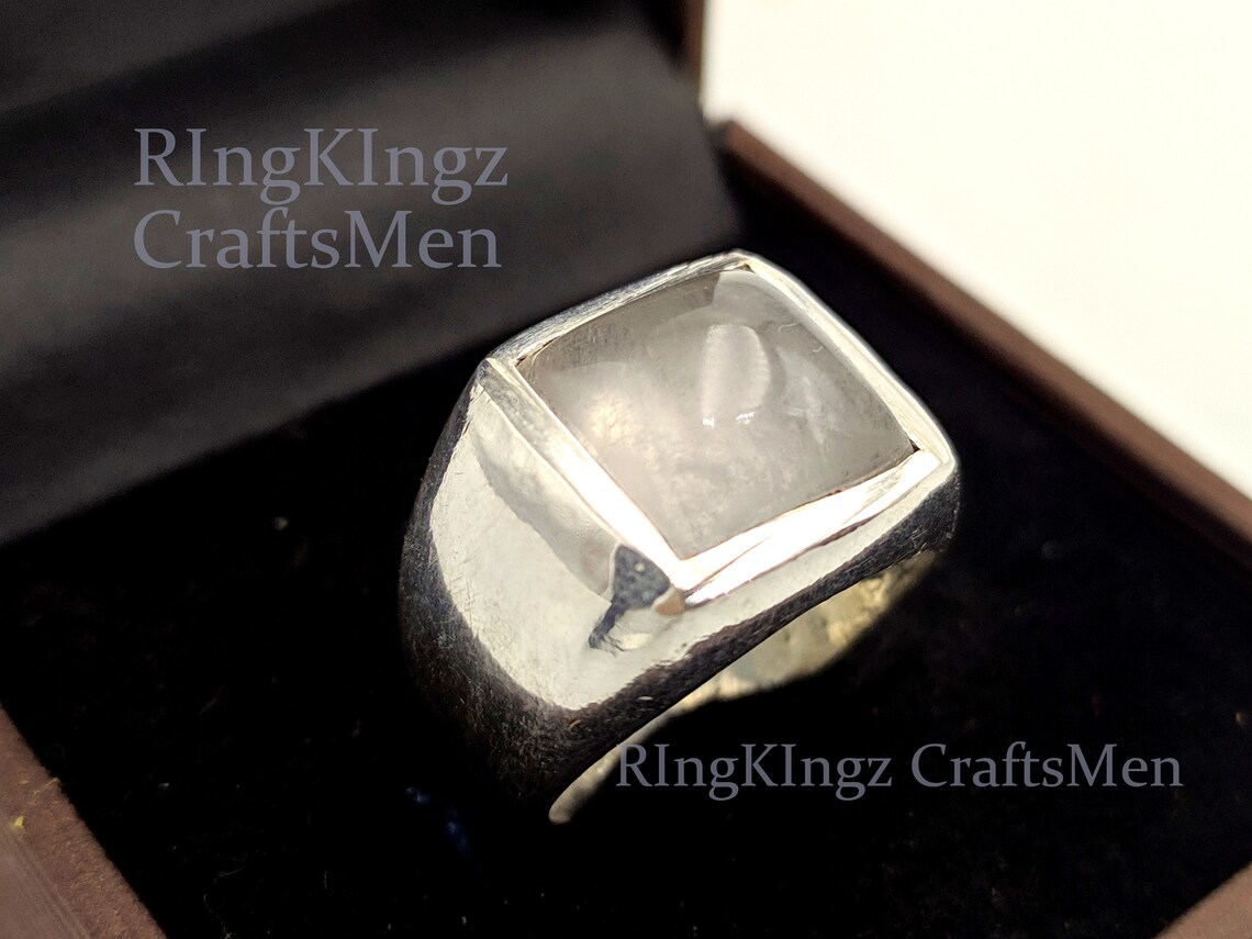 Natural Moonstone Ring June Birthstone Ring for Men Etsy