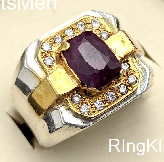 Mens rings shop with ruby stone