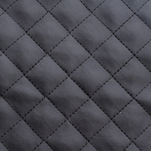 Black Quilted Faux Leather Fabric