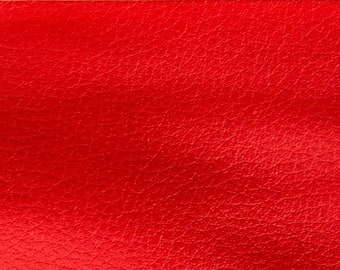 Red faux leather